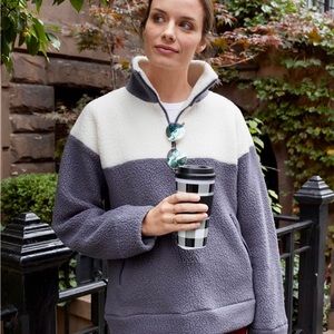 NWOT Dudley Stephens Bleecker Pullover in Shearling Fleece